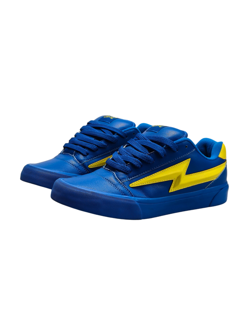 Blue Leather Bolt Sneakers