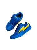 Blue Leather Bolt Sneakers