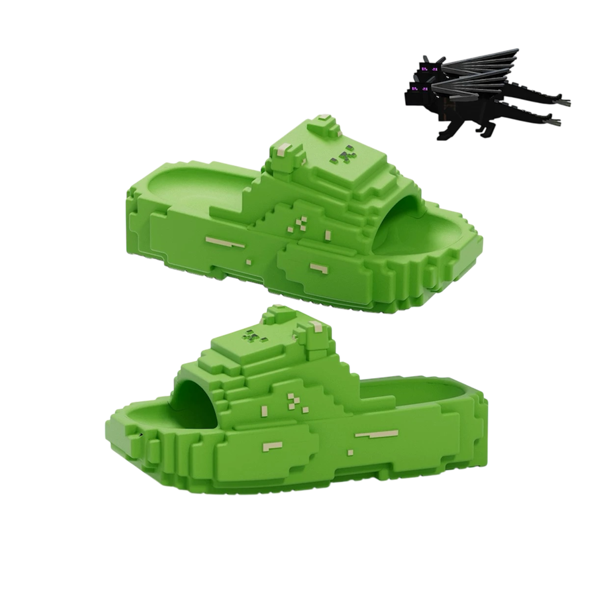 Green Pixel Sandals
